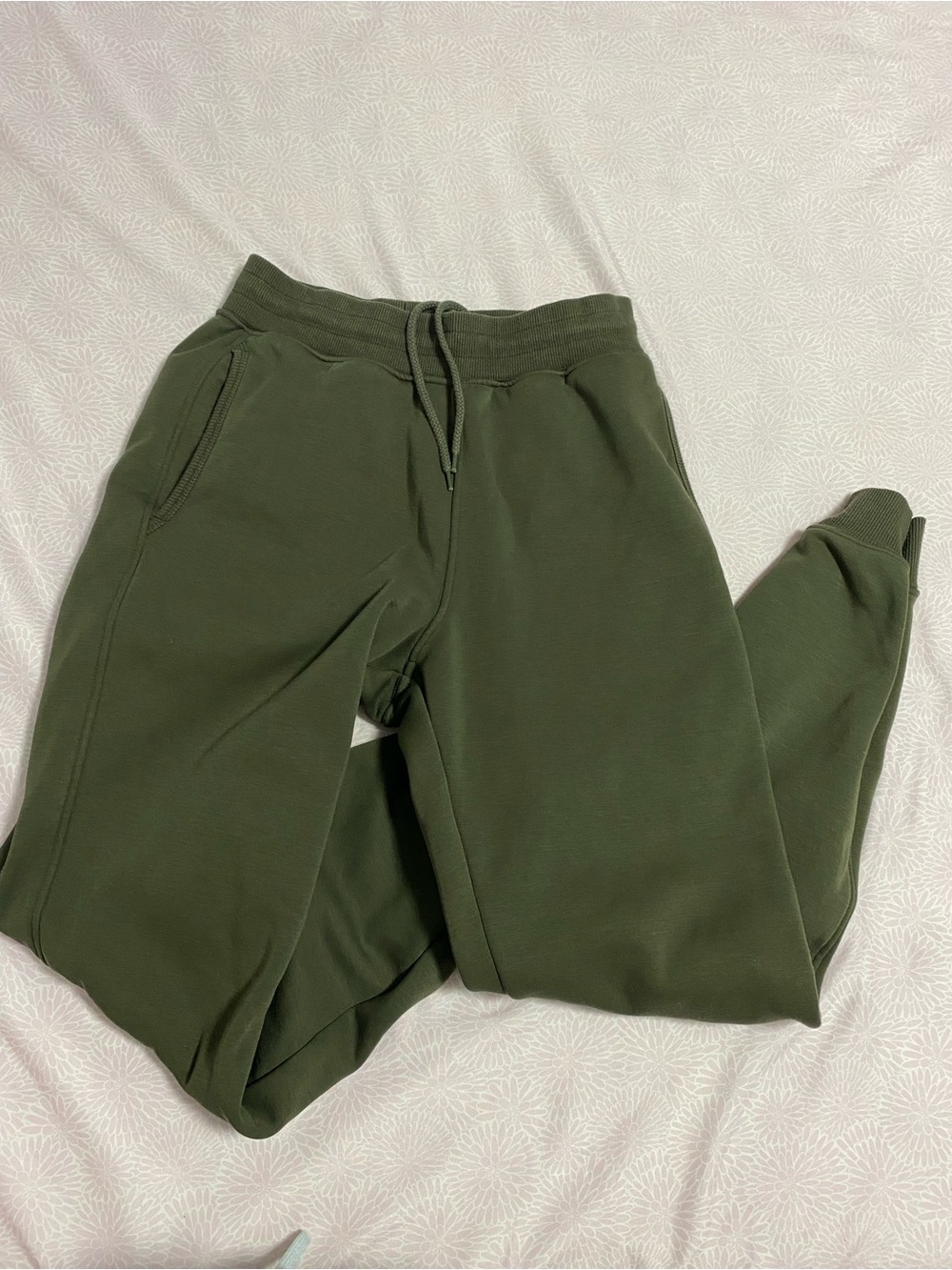 Uniqlo Olive Track Joggers with Drawstring Waist